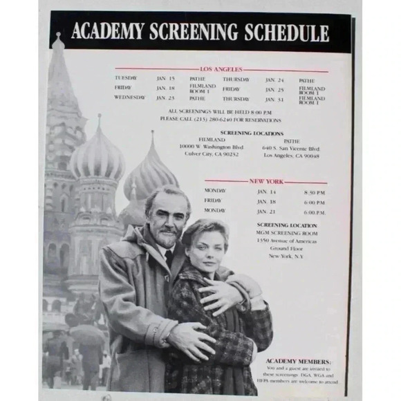Vtg The Russian House Sean Connery Promo Movie Press Screening Brochure Program - Picture 3 of 3